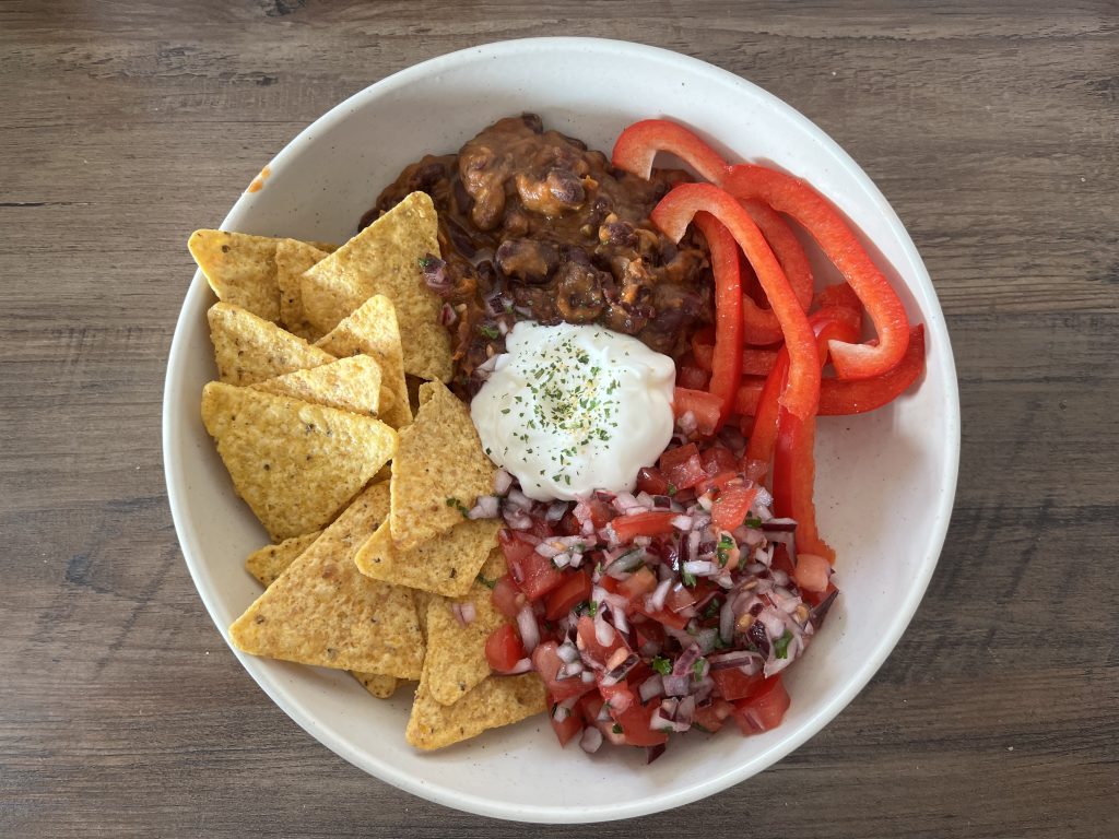Nacho and beans bowl